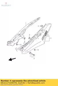 Suzuki 6816127G00DTN embleem, stoel tai - Onderkant