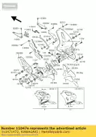 110471472, Kawasaki, soporte, cubierta interior, r zx400-l1 kawasaki zxr 400 1991 1992 1993 1994 1995 1997 1998 1999, Nuevo