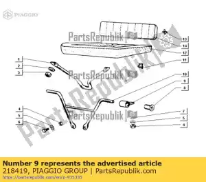 Piaggio Group 218419 hinge - Bottom side