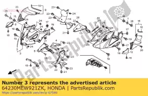 Honda 64230MEW921ZK conjunto de capucha, r. medio (wl) - Lado inferior