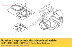 Tutaj możesz zamówić zestaw arkuszy uszczelek b od Honda , z numerem części 06115MCS020: