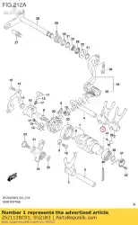 Ici, vous pouvez commander le fourche, engrenage no1 auprès de Suzuki , avec le numéro de pièce 2521128C01: