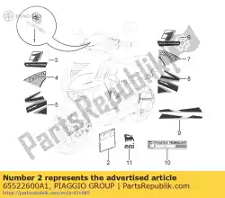 Tutaj możesz zamówić zestaw ozdób od Piaggio Group , z numerem części 65522600A1: