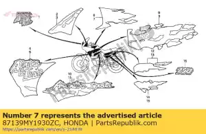 Honda 87139MY1930ZC streep a, l. benzinetank (# - Onderkant