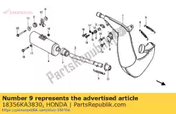 Here you can order the no description available at the moment from Honda, with part number 18356KA3830: