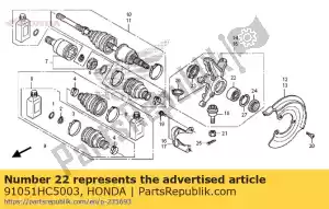 honda 91051HC5003 roulement, angulaire, 30x50x20 (toyo) - La partie au fond