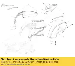 Tutaj możesz zamówić niedoko? Czone prawe wsparcie zbiornika od Piaggio Group , z numerem części B063181: