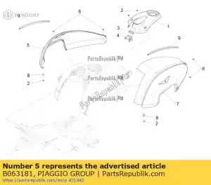 Piaggio Group B063181 niedoko?czone prawe wsparcie zbiornika - Dół