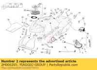 2H000205, Piaggio Group, decalque do tanque de combustível 