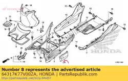 Ici, vous pouvez commander le couvercle, batterie inférieure *nh1* noir auprès de Honda , avec le numéro de pièce 64317K77V00ZA: