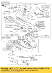 Here you can order the cover,pannier lock,fr,lh from Kawasaki, with part number 140911749: