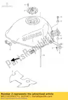 6811101D0017U, Suzuki, emblema, serbatoio del carburante suzuki rf 600 900 1993 1994 1995 1996, Nuovo