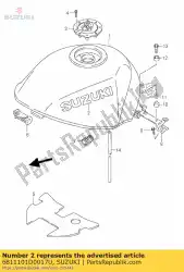 Ici, vous pouvez commander le emblème, réservoir de carburant auprès de Suzuki , avec le numéro de pièce 6811101D0017U: