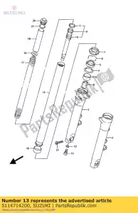 Suzuki 5114714200 perno, tenedor cilindro - Lado inferior