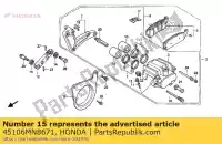 45106MN8671, Honda, pad comp. b (nissin) honda vfr  r f vfr750f 750 , Novo