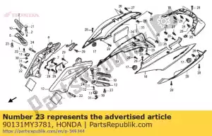 Honda 90131MY3781 perno, torx, 5x14 - Lado inferior