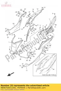 yamaha 989070601200 screw, binding - Bottom side