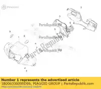 1B006330000D06, Piaggio Group, copertura manubrio anteriore piaggio rp8ma0120, rp8ma0131 rp8ma0210, rp8ma0231, rp8ma0220, rp8ma0222,  rp8mb0100 rp8mb0200 rp8md0100 rp8md0100,  rp8md020 rp8md0200 125 150 2020 2021 2022, Nuovo