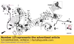 Ici, vous pouvez commander le prise, l. Manipuler auprès de Honda , avec le numéro de pièce 53166MGE000: