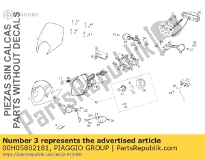 aprilia 00H05802181 headlight cusing bracket - Upper side