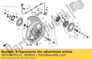 Honda 38510KFK631 sensor, rueda spd. - Lado inferior