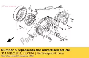 Honda 31110KZ1951 volant moteur comp. - La partie au fond