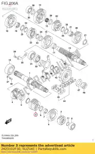 suzuki 2423102F30 gear,3rd.dr - Bottom side