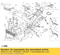 AP8121135, Piaggio Group, Perno pedana Aprilia AF1 ETV RS RSV SL 125 1000 50, Nuovo