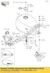 Here you can order the cap-tank,fuel vn1600-a1 from Kawasaki, with part number 510490003: