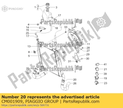 Aprilia CM001909, Slangklem, OEM: Aprilia CM001909