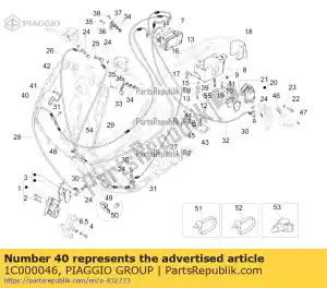Piaggio Group 1C000046 clip de câblage - La partie au fond