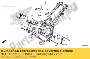 Honda 9410112700 rondelle, lisse, 12 mm - La partie au fond