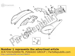 Piaggio Group JC471919200007B rh rear fairing. black - Bottom side