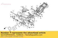 Here you can order the plate, engine hanger from Honda, with part number 50355MW0000: