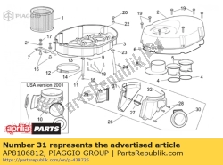 Aprilia AP8106812, Prawy kolektor dolotowy, OEM: Aprilia AP8106812