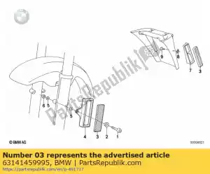 bmw 63141459995 reflector, red - Bottom side