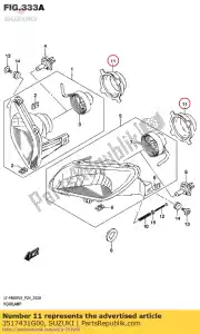 Suzuki 3517431G00 couvercle, lampe frontale - La partie au fond