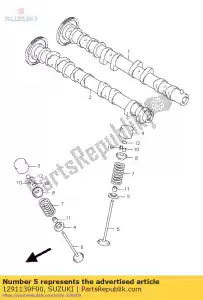 Suzuki 1291139F00 valve,intake - Bottom side