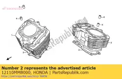 Aquí puede pedir cilindro comp., rr de Honda , con el número de pieza 12110MM8000: