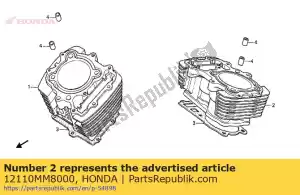 Honda 12110MM8000 cylinder comp.,rr - Bottom side