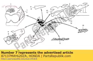 Honda 87137MAY620ZA striscia b, l. cappuccio laterale (# - Il fondo