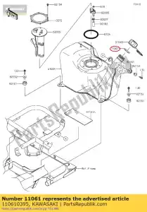 kawasaki 110610395 01 gasket,fuel tank cap - Bottom side