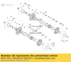 Qui puoi ordinare tamburo frizione completo da Piaggio Group , con numero parte 8251765: