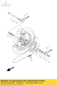 yamaha 942081428500 tubo (80-90 / 100-14 tr4) (4es) - Lado inferior