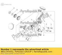 Here you can order the crankshaft cpl.. Cat. 2 from Piaggio Group, with part number 8801545002: