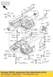 Here you can order the pipe-oil from Kawasaki, with part number 391930063: