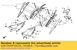 Aquí puede pedir cubierta, r. Rr. * nha35m * de Honda , con el número de pieza 83670KPPT00ZA: