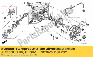 honda 41455MG8000 cuña f, piñón (2.12) - Lado inferior