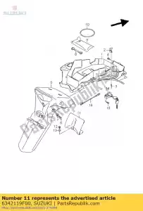 suzuki 6342119F00 guardabarros, trasero f - Lado inferior