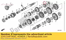 Tutaj możesz zamówić bieg, g?ówny pierwszy (17t) od Honda , z numerem części 23411HP7A00: